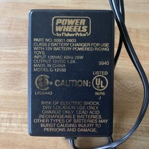Power Wheels 12v‎ Charger Part No 00801-0803